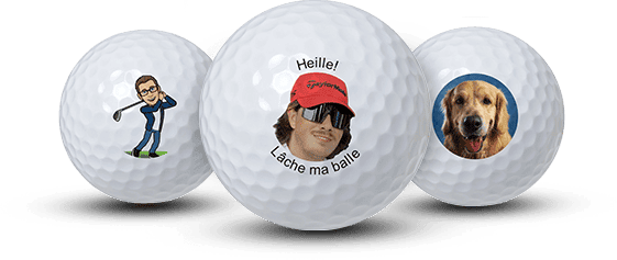 balle de golf avec photo